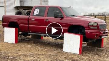 Truck on Square wheels drives 50mph Proving Mythbusters Wrong