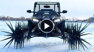 RZR on Reaper Wheels digs up Frozen Lake