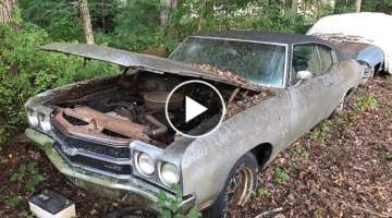 1970 CHEVELLE SS ROTTING AWAY IN A TENNESSEE FRONT YARD