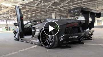 Liberty Walk Lamborghini Aventador w/ Fi Exhaust - Start, Revs & Fly By's!